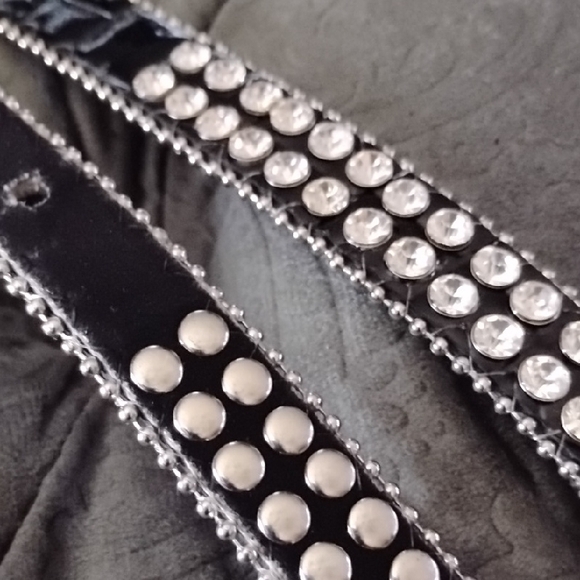Elegant Black and Silver Rhinestone Belt - Picture 5 of 14
